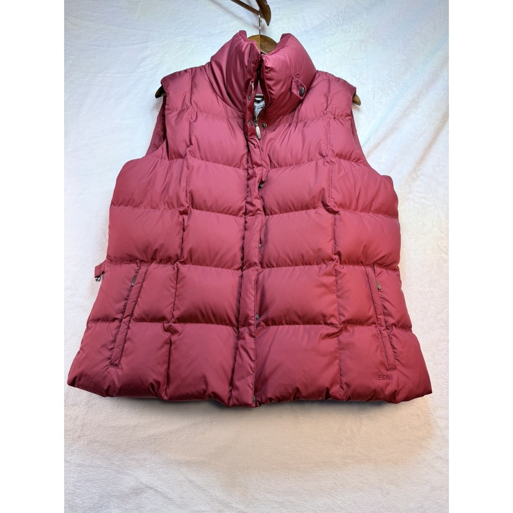 Eddie Bauer EB700 Down Premium Puffer Vest Womens XL Burgundy Red Quilted